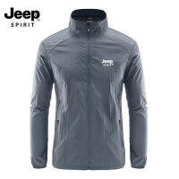 JEEP SPIRIT เสื้อกันลมผู้ชาย,เสื้อแจ็คเก็ตแคมป์ฤดูร้อนชุดกันแดดบางเฉียบสำหรับขี่จักรยานมอเตอร์ไซค์เสื้อตกปลา