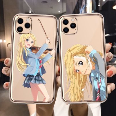 Japan Anime Your Lie in April Phone Case For iPhone 11 12 Pro Max mini X XR XS Max 6S 8 7 Plus SE 2020 Lovely girl case Cover
