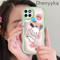 เคส Chenyyka สำหรับ Infinix Smart 6 Plus Smart 6 Plus Smart 7 3D การ์ตูนน่ารัก Pochacco สีสันสดใสขอบคลื่นเคสโทรศัพท์แบบใสนิ่มเปลือกซิลิโคนที่สร้างสรรค์เลนส์กล้องถ่ายรูปเคสโปร่งใสป้องกันการกระแทก