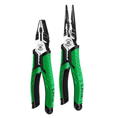 LAOA Long Nose Pliers Industrial Grade Hand Pliers Household Sets Multifunctional 7 inch Electrician Diagonal Wire Cutters