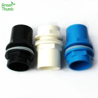 1pc 32mm  Male Thread Connector Fish Tank Aquarium Water Supply Pipe Fittings Straight Plastic PVC Joints White Black Blue