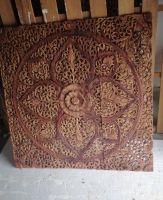 Antique Teak Wood Carving Panel 90 x 90 Cm Wall Art Decor Mandala Wooden Carve Wall Art Decor Thai Wood Carving Home Decor Thai Wood ไม้แกะสลักไม้ฉลุ 90 x 90 cm เพดาน 3 ฟุต