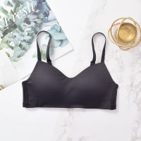 Roseheart New Women Fashion Black Skin Wireless Female Bras Push Up Padded Wire Free One-Piece Bra Padded Cup A B Underwear