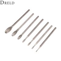 Dreld อุปกรณ์เสริมสำหรับ Dremel 7ชิ้นเพชรรูปไข่หัวขัดหัวเจียรเครื่องมือแกะสลักขัดหิน