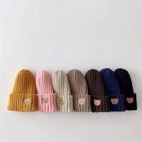 【YD】 Embroidery Kids Boys Caps Warm Soft Color Baby Knitted Hats for Children