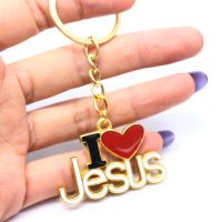 quot;I Love Jesus quot; Letter Pendant Key Ring Christian Keychains Gift Keepsake Bag Ornaments Accessories Trinkets