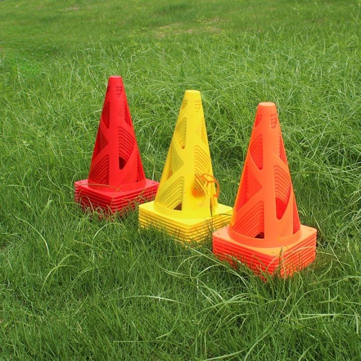 23cm-5pcs-windproof-hollow-football-training-logo-bucket-roller-skating-flat-flower-pile-23cm-logo-cone-football-obstacle