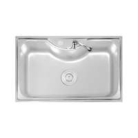 ซิงค์ฝัง 1หลุม LUCKY FLAME BIS-0858 สเตนเลสBUILT-IN SINK LUCKY FLAME BIS-0858 1B STAINLESS STEEL **คุ้มที่สุดแล้วจ้า**