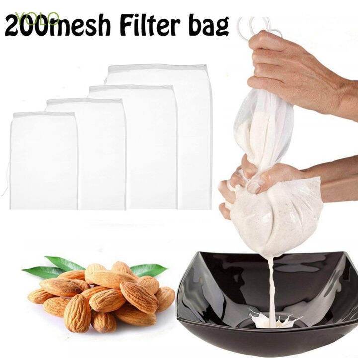 yolo-reusable-colander-nylon-bag-strainer-almond-nut-soy-milk-cheesecloth-fine-mesh-200mesh-cold-brew-coffee-food-grade-filter