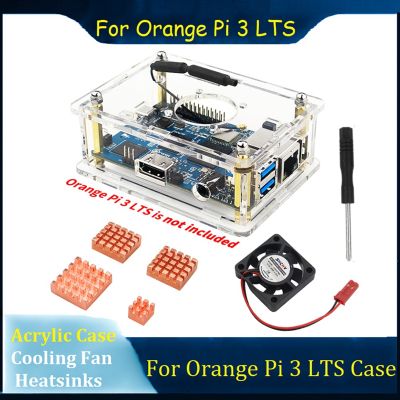 For Orange Pi 3 LTS Case Acrylic Enclosure Transparent Shell Heatsink Screwdriver Cooling Fan for Orange Pi 3 LTS
