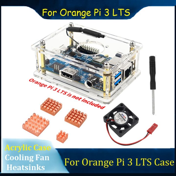 for-orange-pi-3-lts-case-acrylic-enclosure-transparent-shell-heatsink-screwdriver-cooling-fan-for-orange-pi-3-lts