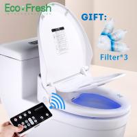 【LZ】✿  Ecofresh-Assento Sanitário Inteligente Tampa Elétrica Do Bidé Assento Aquecido Inteligente Luz LED Wc