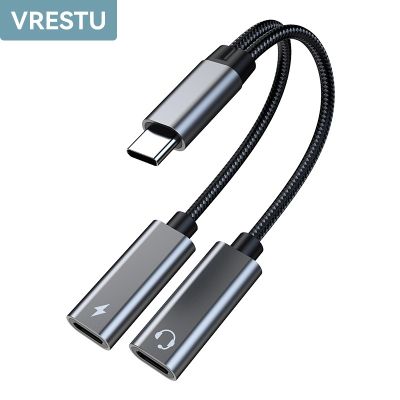 2 In 1 USB Type-C อะแดปเตอร์เสียงแอมป์หูฟัง,อะแดปเตอร์ชาร์จ PD60W ได้3.5มม. แจ็ค USB C สำหรับ Samsung Xiaomi Motorola Google Pixel iPad Pro