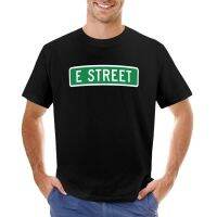 E Street, Vintage Street Sign (Color Version) T-Shirt Man Clothes Sweat Shirts Tee Shirt Men T Shirts