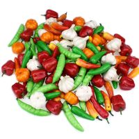 20pcs/lot Bubble Mini Simulation Vegetable Pepper Green Pepper Small Pumpkin Garlic Young Childrens  Pretend Kitchen Toy Props Nails Screws Fasteners