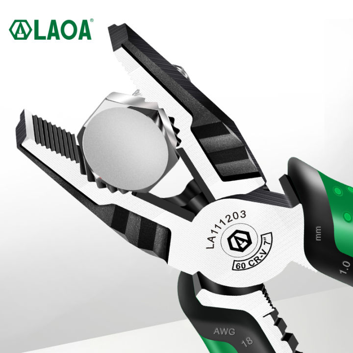 laoa-long-nose-pliers-industrial-grade-hand-pliers-household-sets-multifunctional-7-inch-electrician-diagonal-wire-cutters