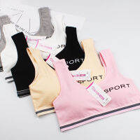 บราเด็กหญิง ทรง Sport ผ้าคอตตอนเนื้อดี สวมง่าย ใส่สบาย เสื้อชั้นในเด็กผู้หญิง, นักเรียน (ฟรีไซส์, หน้าอก 24 - 36, แนะนำ 8 - 15 ขวบ)