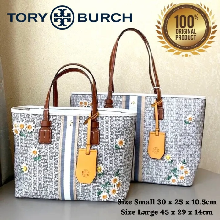 BIG SALE ! New TORY BURCH Gemini Link Tote With Daisy Applique / TB Bag -  LARGE | Lazada Indonesia
