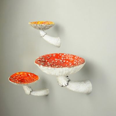 Mushroom Hanging Shelf Creative Home Storage Mushroom Wall Hanging Resin Crafts