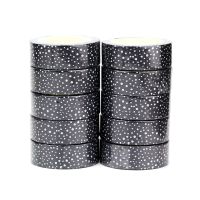 NEW 10pcsLot Decorative Cute Black and White Dots Washi Tapes Japanese Paper Scrapbook Planner Adhesive ing Tape Stationery