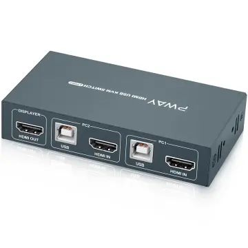 USB Type-C KVM Switch 4K@60Hz, 2 Computers Share 1 Monitor and 4 USB  Devices, Compatible with Thunderbolt 3, with 87 W Power Delivery Option,  Support