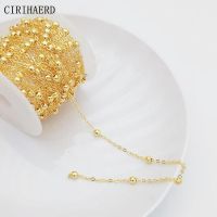 【YF】▨□☑  14K/18K Gold Plated Jewelry 3.5mm Beaded Chains Necklace Making Supplies Tassel Loose Chain Wholesale
