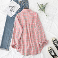 Plaid Shirts Womens Blouses And Tops Long Sleeve Female Casual Print Shirts Loose Cotton Checked Lady Outwear Spring News 2022