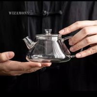 WIZAMONY transparent glass teapot heat-resistant creative chic flower teapot home thickening Kung Fu tea set teapot