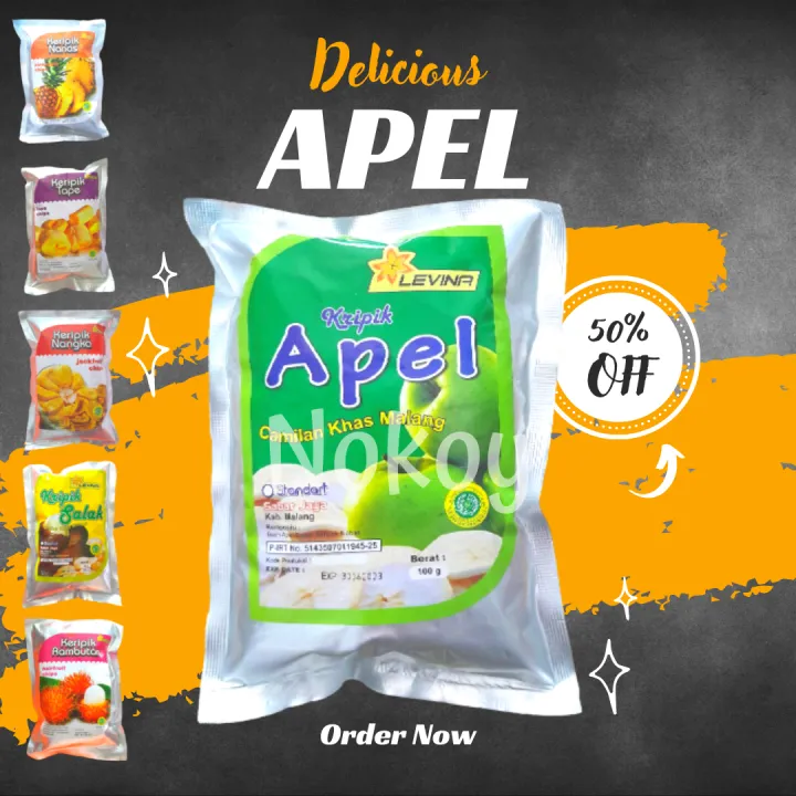 Keripik Kripik Buah Apel 100 Gram Kualitas Super Keripik Apel Malang