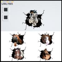 UWLYWX ตลก หลายรูปแบบ ม้า สติ๊กเกอร์ติดหน้าต่าง อุปกรณ์ตกแต่งสัตว์เลี้ยง สติ๊กเกอร์ติดรถรูปสัตว์ สติ๊กเกอร์สัตว์เลี้ยง