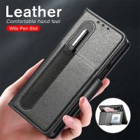 For Samsung Galaxy Z Fold 3 Case Leather Flip Magnetic Cover Z Fold3 ZFold3 5G Wallet Pen Slot Stand Foldable Protection Coque