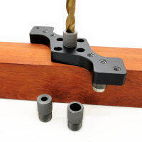 แนวตั้ง Pocket Hole Jig งานไม้ Dowel เจาะท่องเที่ยว Self Centering 3-Hole เจาะ Bit Guide Jig Positioner Locator 6810มม.