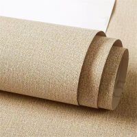 【LZ】㍿  Linen PVC Self Adhesive Wallpapers  for Home Decor Wallpaper Bedroom Living Room Cabinets Solid Colour Waterproof Contact Paper