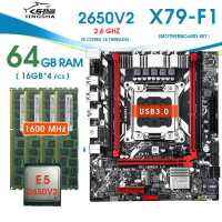 เมนบอร์ด X79 F1 3.0เมนบอร์ด Xeon E5 2650v2 LGA 2011 4ชิ้น X 16GB = 64GB DDR3 ECC REG Memory Sata3.0 Usb3.0