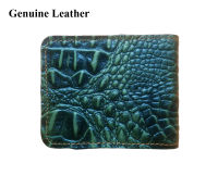 Cow Hide Leather Wallet กระเป๋าพับสั้น กระเป๋าหนังวัวแท้อัดลอนลายจระเข้ กระเป๋าเรียกทรัพย์ กระเป๋าธนบัตร