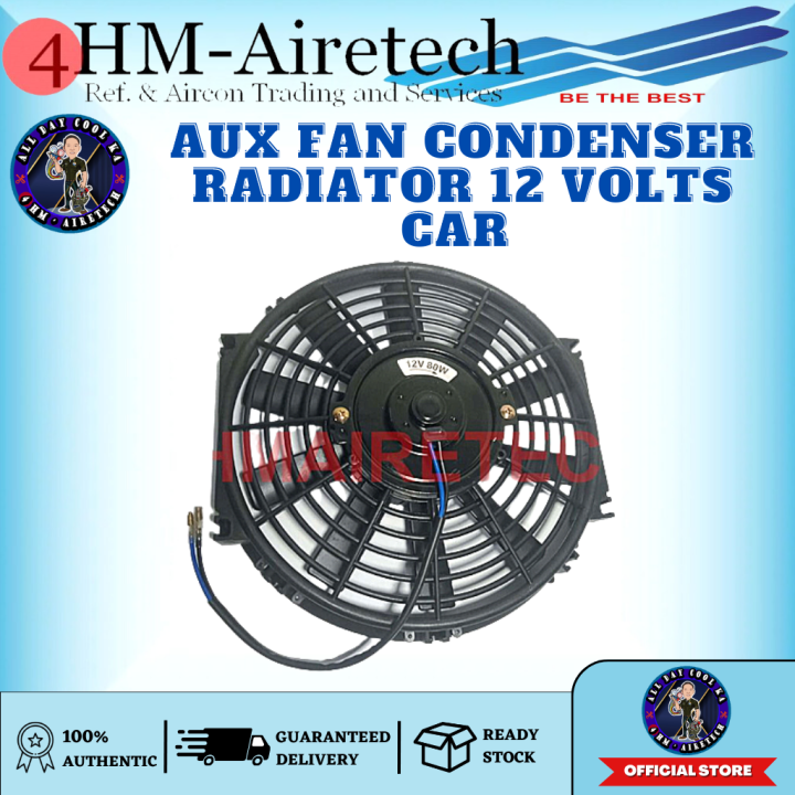 AUX Fan Condenser/ Radiator FOURHM 12 volts Car aircon parts w/ Free