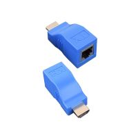 1 Pair RJ45 4K HDMI-compatible Extender Adapter Up to 30m Over CAT6 RX TX Network Ethernet LAN Extension Cable for HDTV DVD PS3 Adapters Adapters