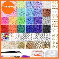 YUXEANPENG 6000 PCS 6mm ครับ ชุดทำสร้อยข้อมือ กลมแบนราบ 24สี ชุดสร้อยข้อมือลูกปัดดินเหนียว ทำเครื่องประดับ DIY โพลิเมอร์ดินเหนียว ลูกปัดตัวอักษร กำไลข้อมือสร้อยข้อมือ