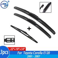 Wiper Front &amp; Rear Wiper Blades Set For Toyota Corolla E120 Hatchback Wagon 2001 02 03 04-2007 Windshield Windscreen 22"+19"+14"