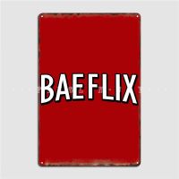 Baeflix ป้ายโลหะสัญลักษณ์ถ้ำผับแผ่นโลหะประดับผนังสโมสรบ้านวินเทจโปสเตอร์ดีบุก0707