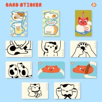 [ a cat in my tummy ] Card stickers สติ๊กเกอร์ติดบัตร PVC ผิวด้าน