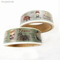 ♕☢ 2 pcs/pack Traveller Diary 1.5cmx3m Adhesive Tape Children DIY stripe dot style Decoration Scrapbook Sticker Label Masking Tape