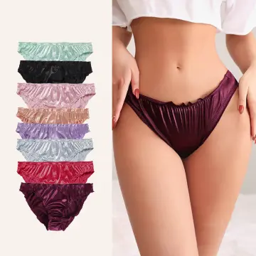 Women Silk Ruffles Briefs Underwear Knickers Lingerie Panties Satin