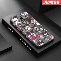 JIUMOO เคสโทรศัพท์ปลอกสำหรับ Samsung Galaxy 2018 J4บวก2018 J4ลายการ์ตูน Sanrio Kuromi บางเฉียบด้านหลังเป็นฝ้าเคสป้องกันเลนส์กล้องคลุมทั้งหมดเนื้อแข็งดีไซน์ใหม่ขอบซิลิโคนกันกระแทก