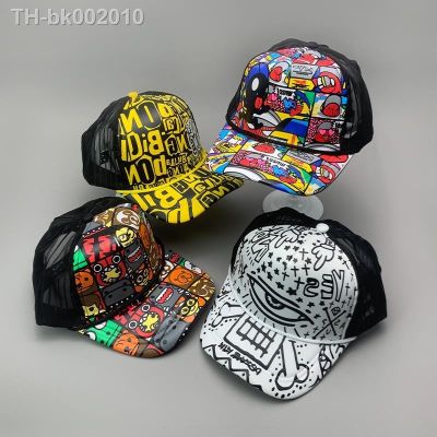✵▼☍ Hip Hop Street Graffiti Kpop Men Women Baseball Hats Cotton INS Cartoon Adjustable Breathable West Coast Skateboard Sport Caps