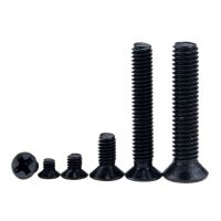 100PCS M1.4x2.5 3 3.5 4 4.5 5 6 Black Carbon Steel Cross Phillips Flat Countersunk Head Screw Bolt M1.4x2.5 M1.4x5 M1.4x6