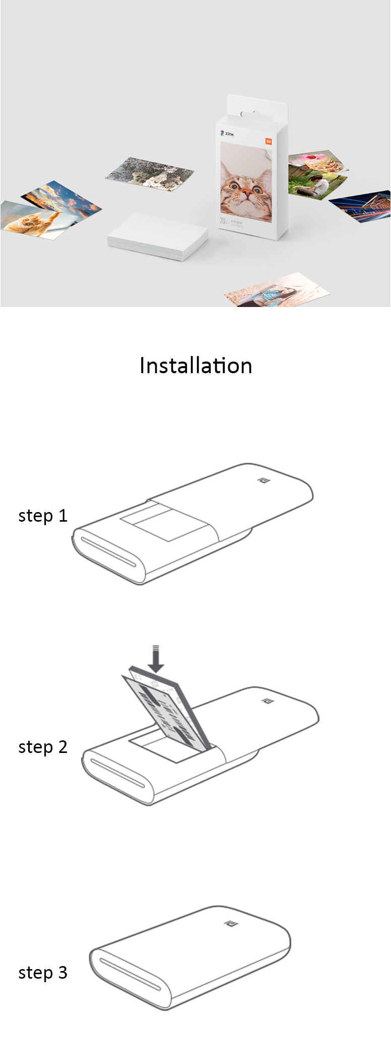 Xiaomi YouPin Official Store Original XIAOMI ZINK Pocket Printier Self ...