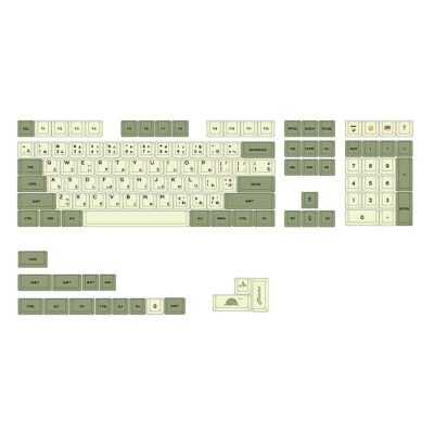 Green Ethermal Dye Sublimation Fonts PBT Keycap for Wired USB Mechanical Keyboard 124 Keycaps