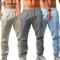 Mens Cotton Linen Casual Pants Male Shorts Pants Breathable Trousers Fitness Streetwear for Men Clothing Jogging Autumn Summer