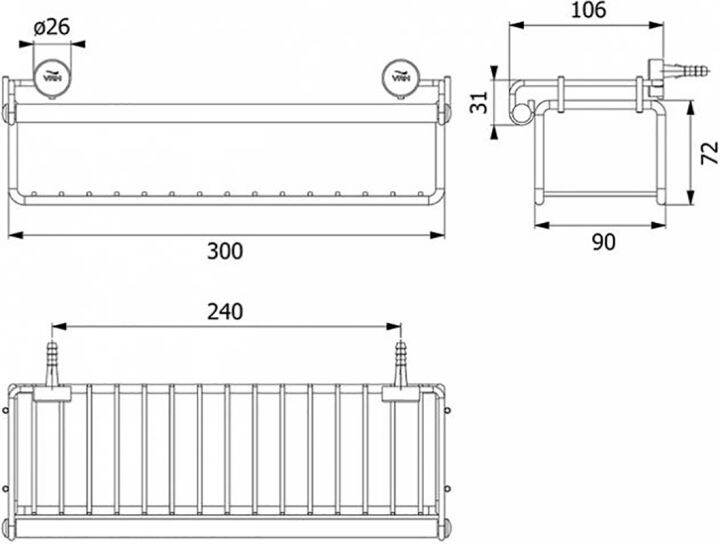 vrh-hw109-w109g-ชั้นตะแกรงวางของ-อเนกประสงค์-สแตนเลสสตีล-ขนาด-90x300x83mm